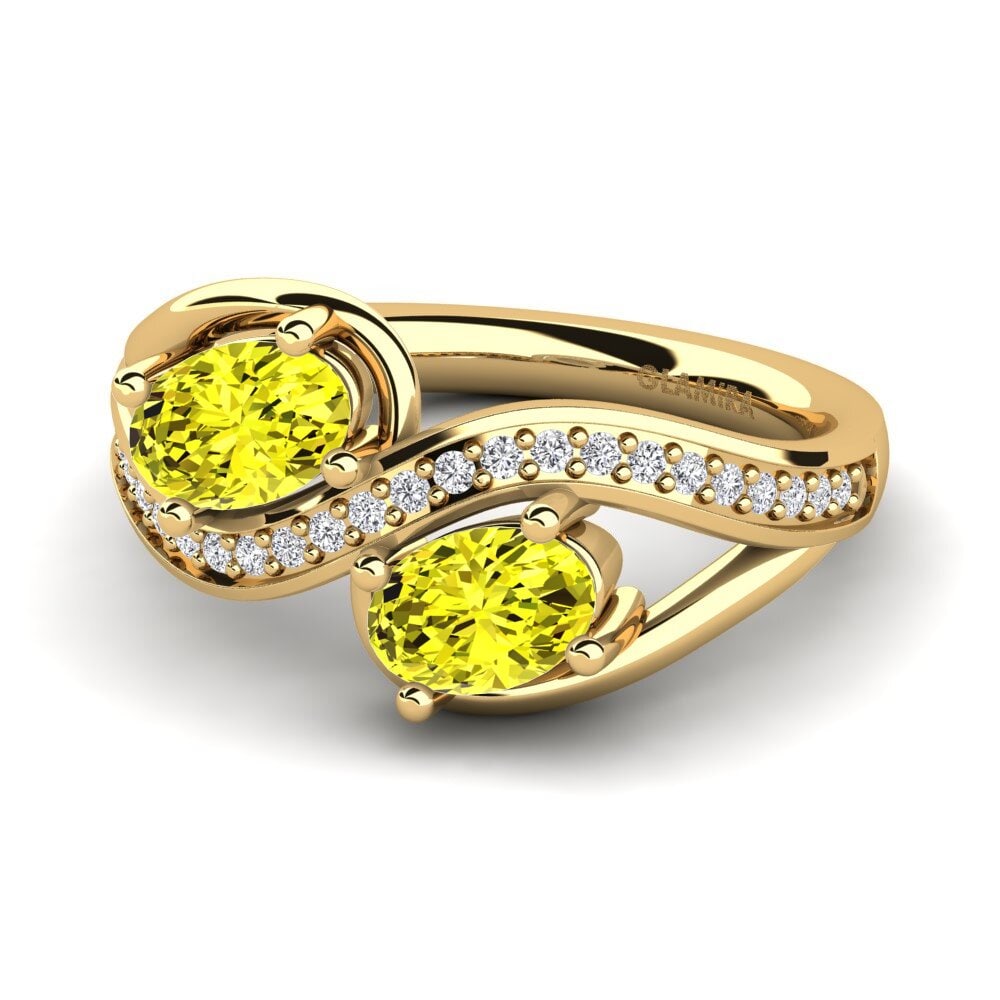 14ct Yellow Gold Yellow Diamond Ring Crocus