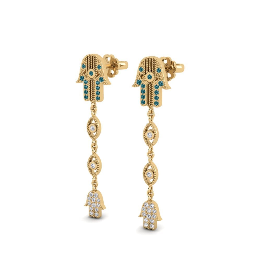 Diamant Bleu Boucle d'oreille femme Croisentoi