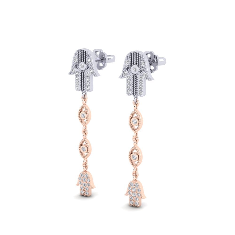 14ct White / Rose Gold Women's Earring Croisentoi