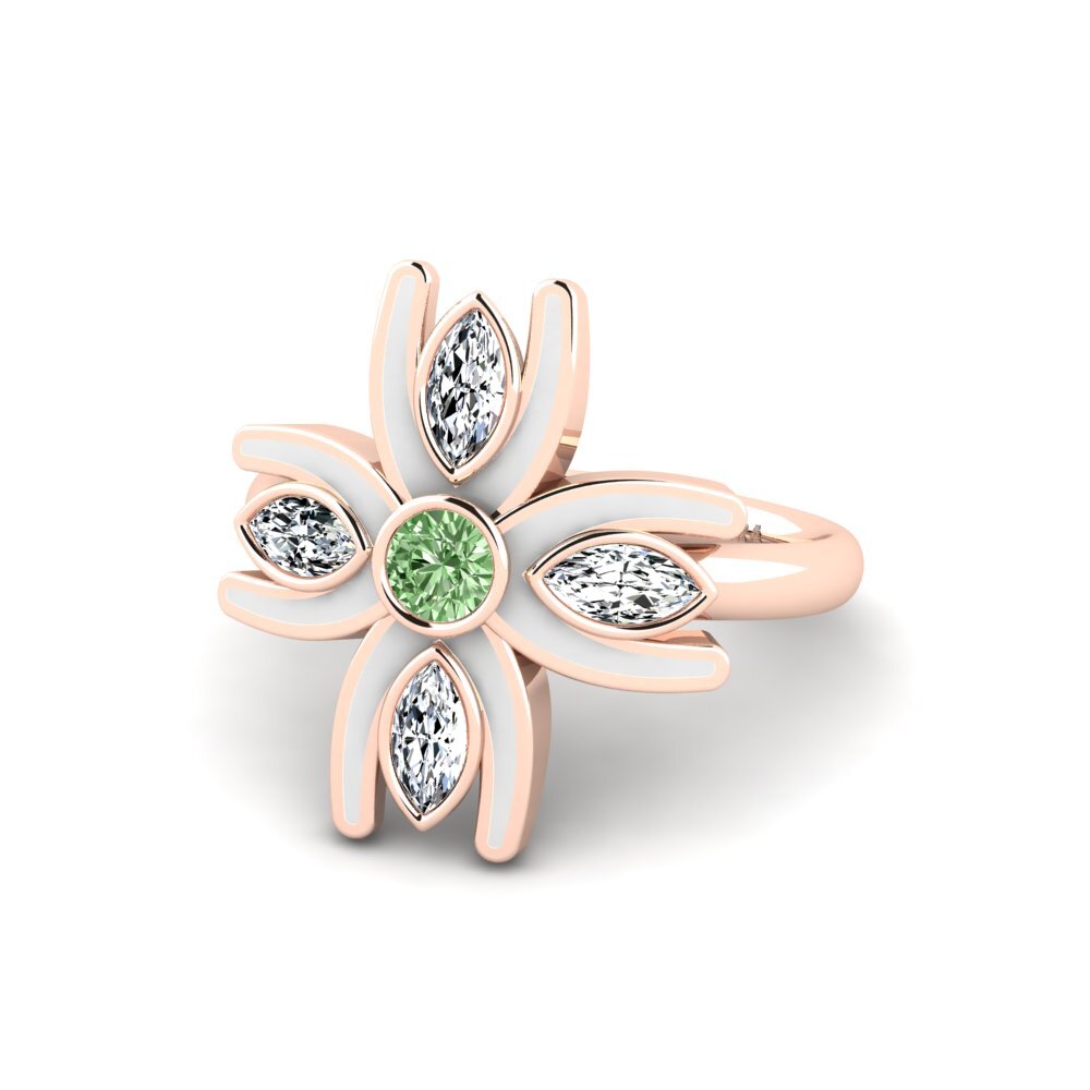 Grüner Diamant Ring Croisillon