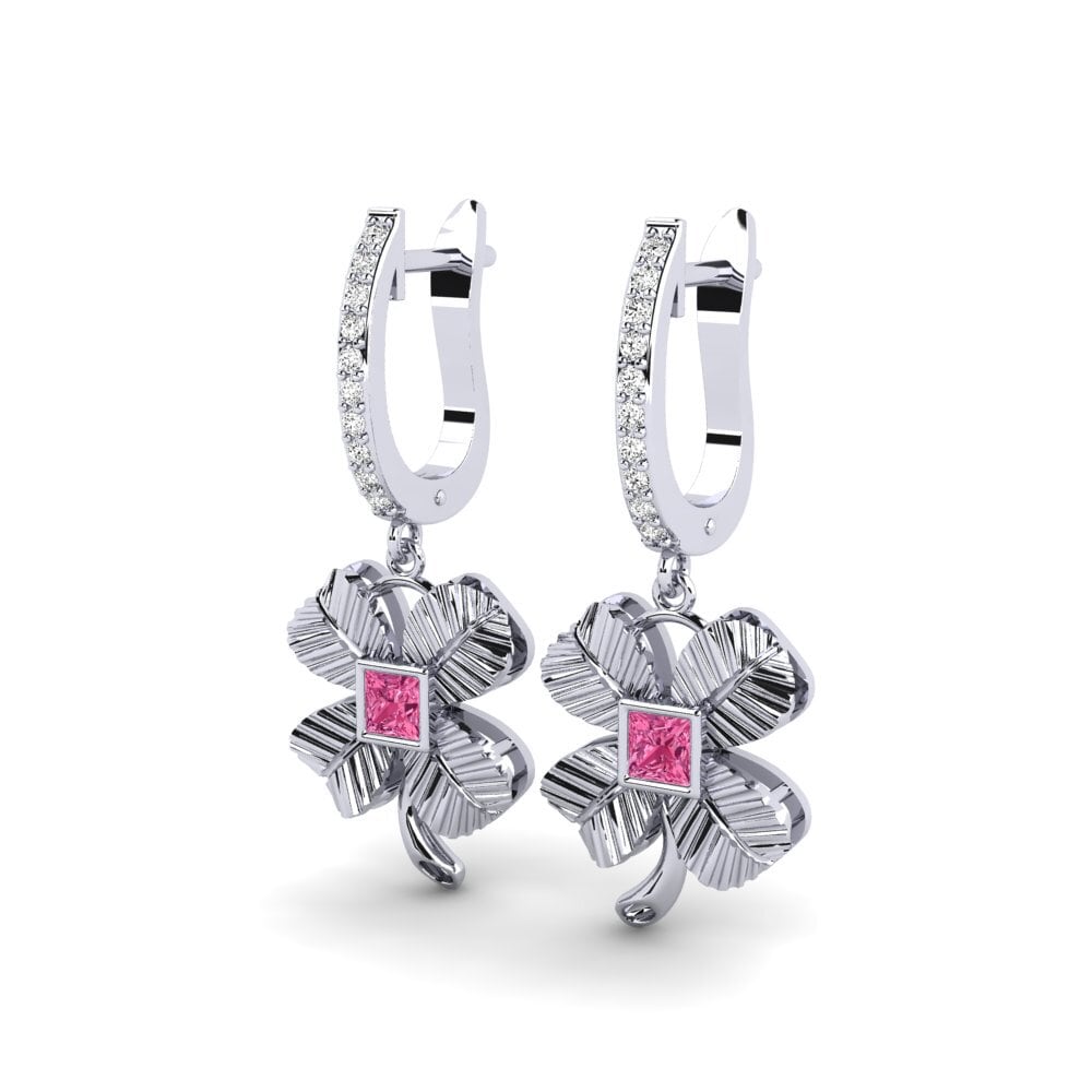 Princesa Turmalina rosa Pendiente de mujer Cromer