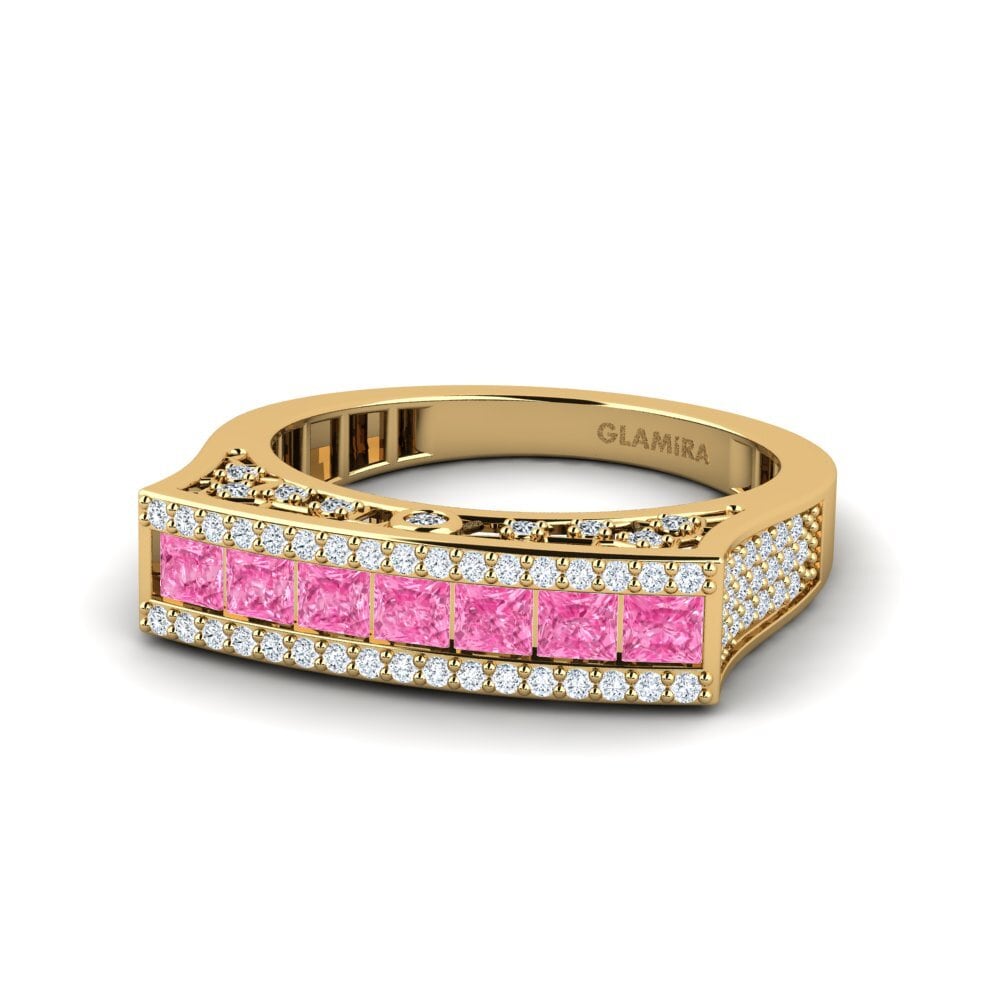 Princesa Zafiro Rosado Anillo Croskey