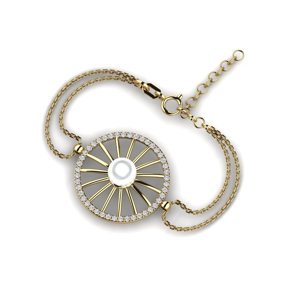 18k Oro Amarillo Diamante cultivado en laboratorio Pulsera de Mujer Crotty