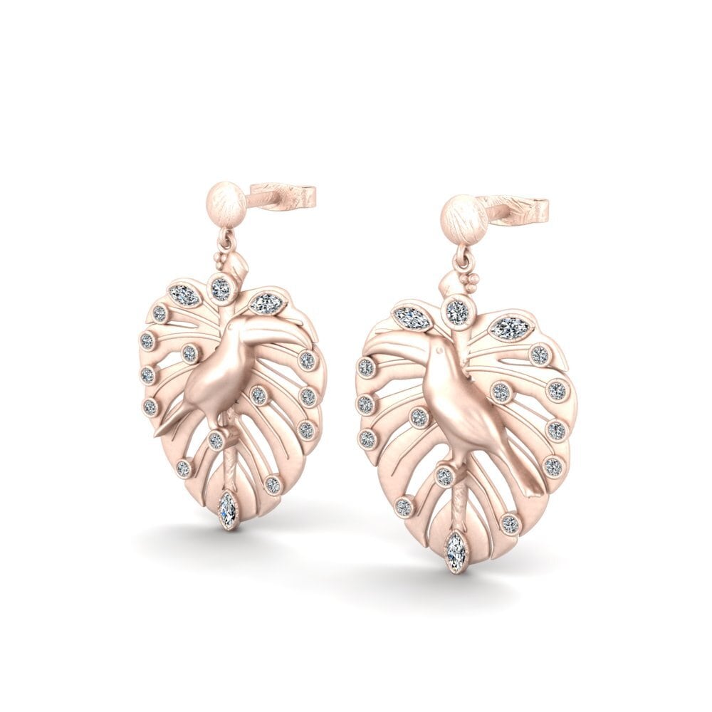 9k Oro Rosa Marquesa Pendiente de mujer Croupier
