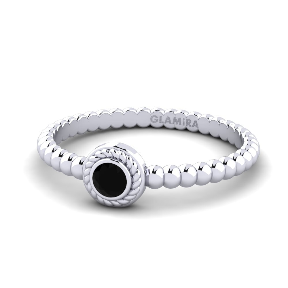 Black Onyx Engagement Ring Croy