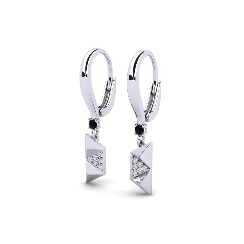 Platino Diamante Negro Pendiente de mujer Croydon