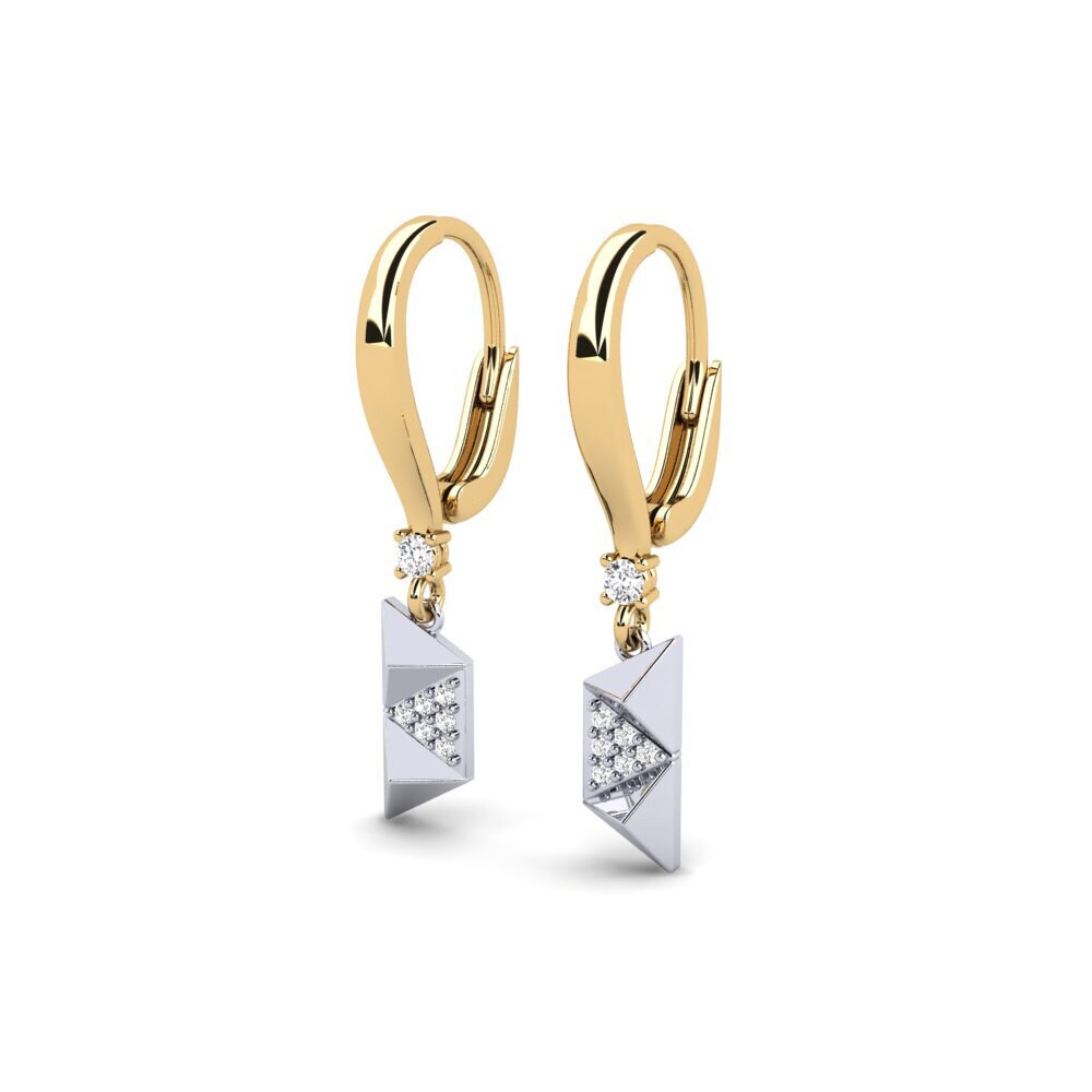 14k Oro Amarillo/Blanco Pendiente de mujer Croydon