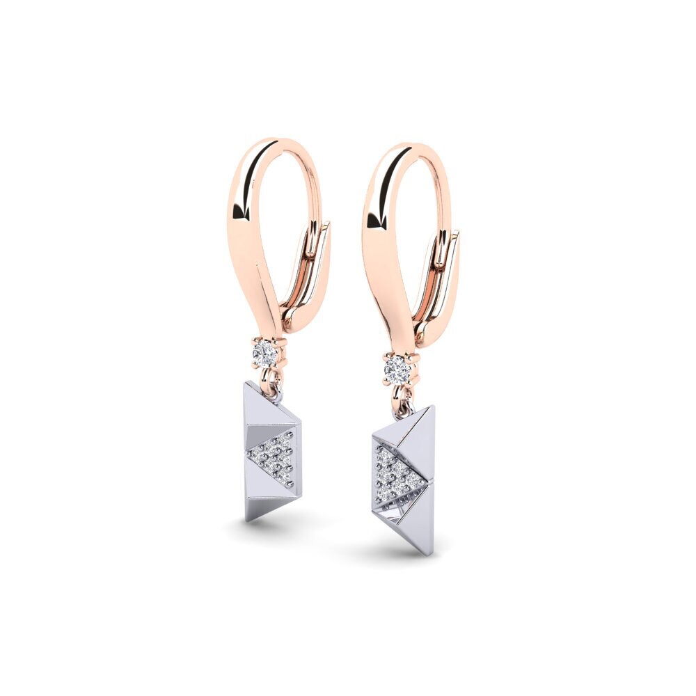 Vermelho & Branco-14K Brincos Feminino Croydon