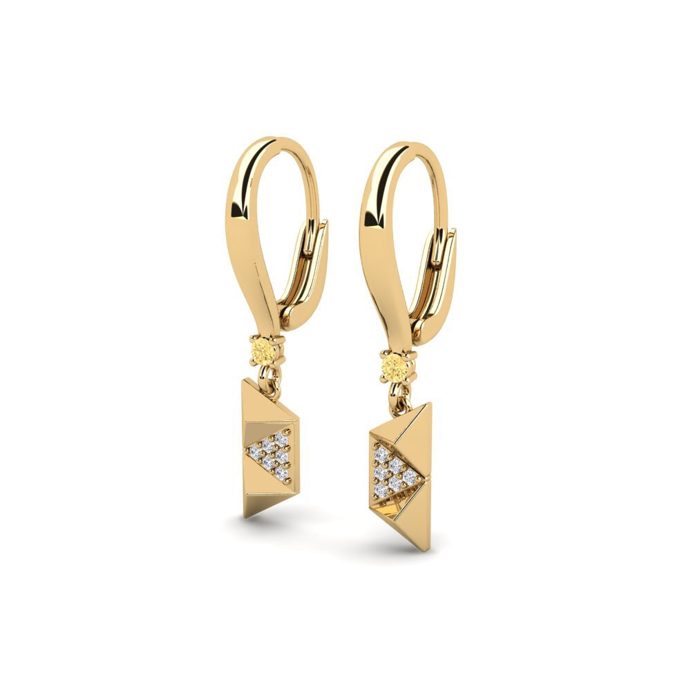 Gele Diamant Dames Oorbellen Croydon