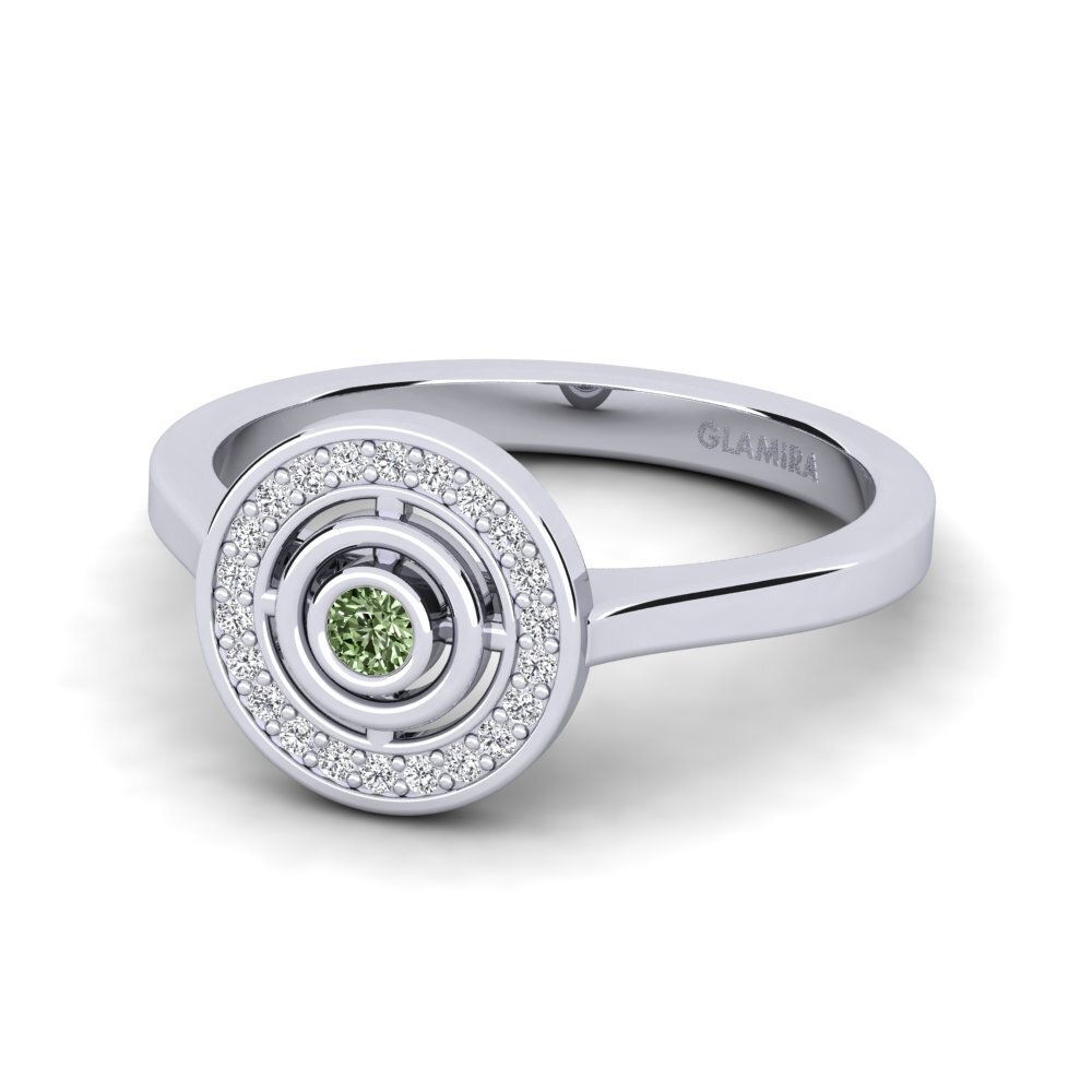 Green Diamond Engagement Ring Crvecoeur