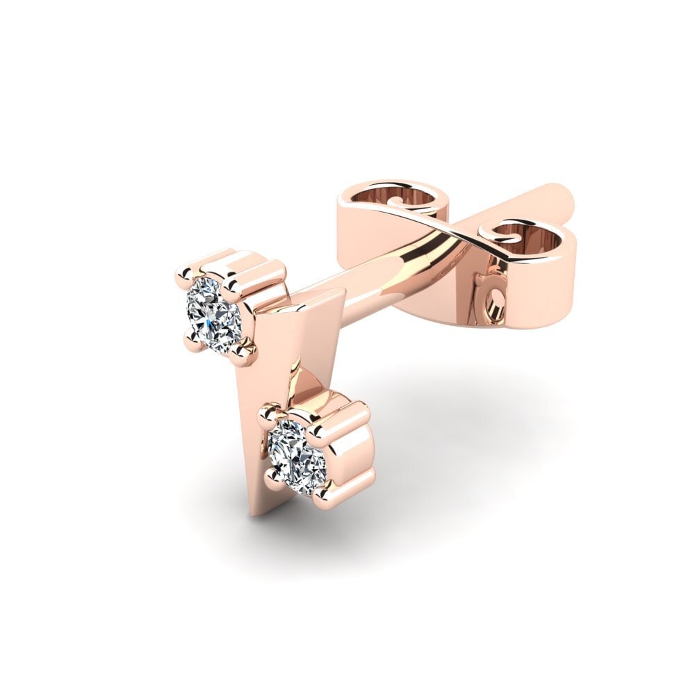 9ct Rose Gold Zirconia Men's Earring Cryogonal