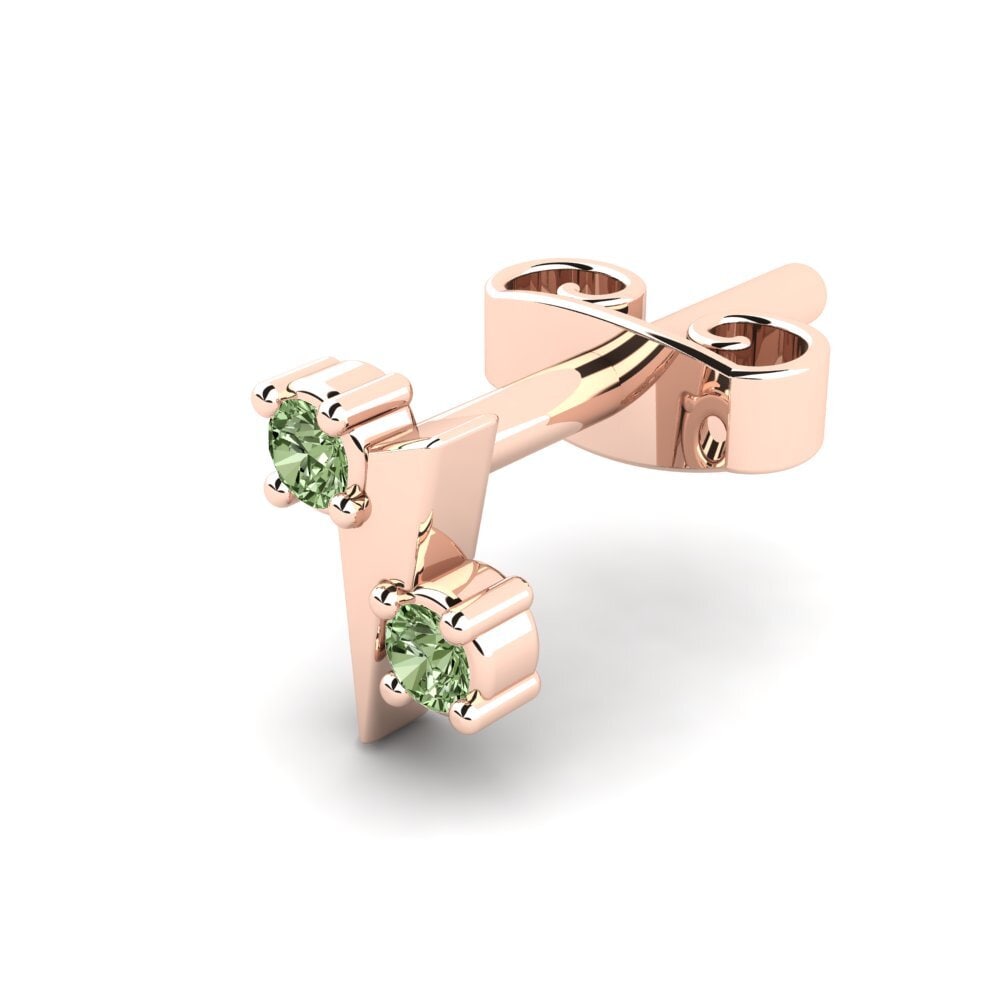 18k Oro Rosa Diamante Verde Pendiente para hombre Cryogonal