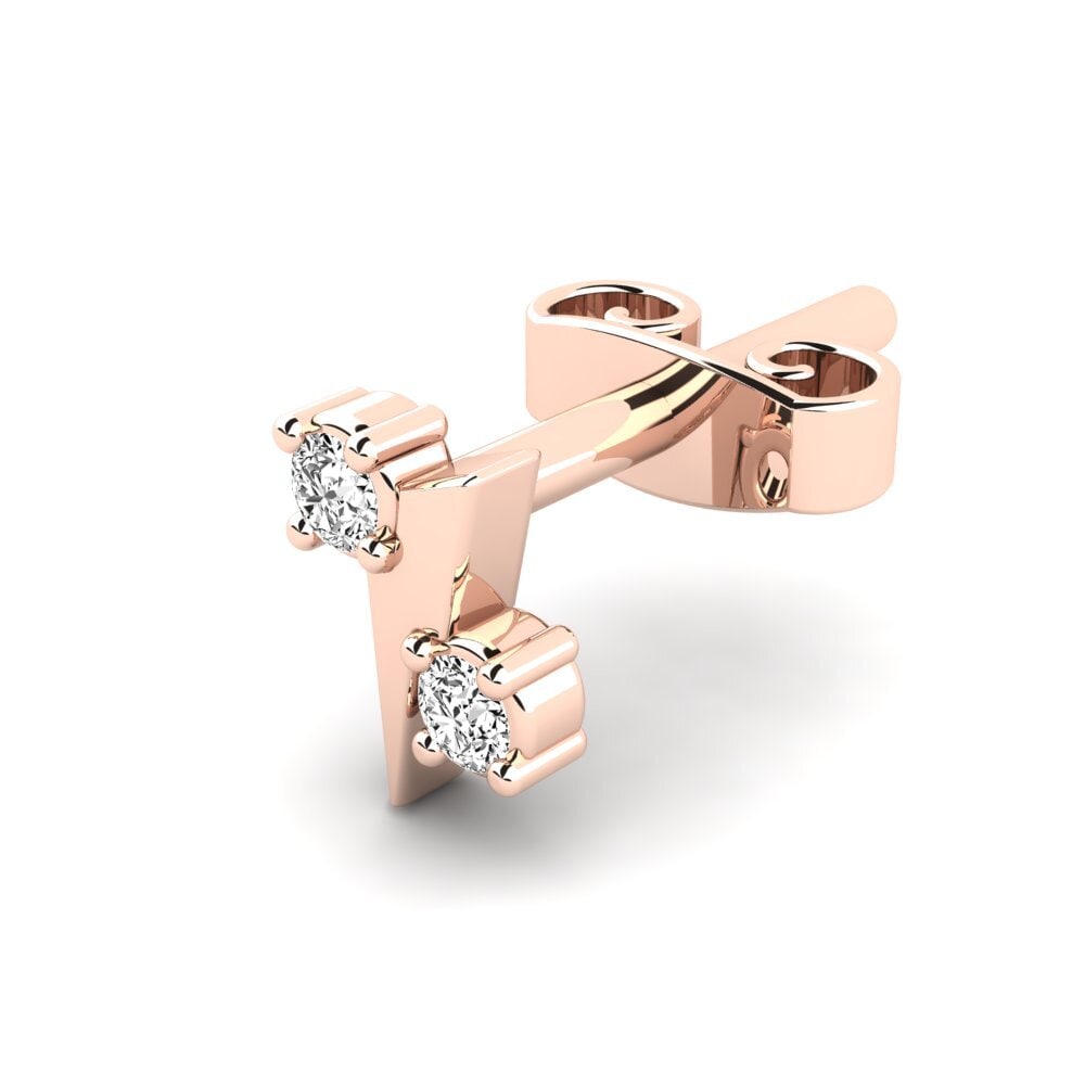 14ct Rose Gold Moissanite Men's Earring Cryogonal