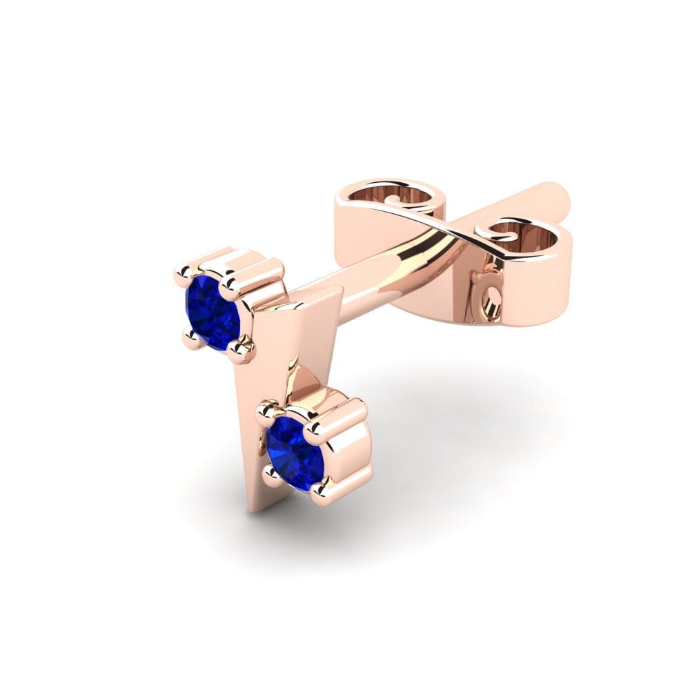 14ct Rose Gold Sapphire Men's Earring Cryogonal