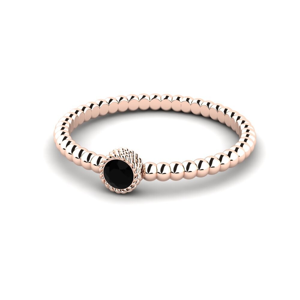 14ct Rose Gold Black Onyx Engagement Ring Cuivr