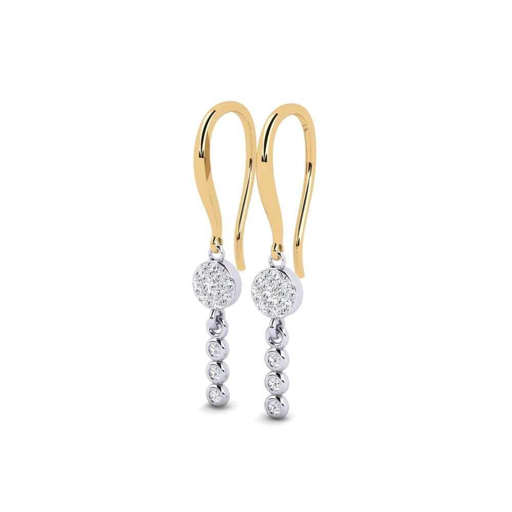 14ct Yellow & White Gold Women's Earring Cukat