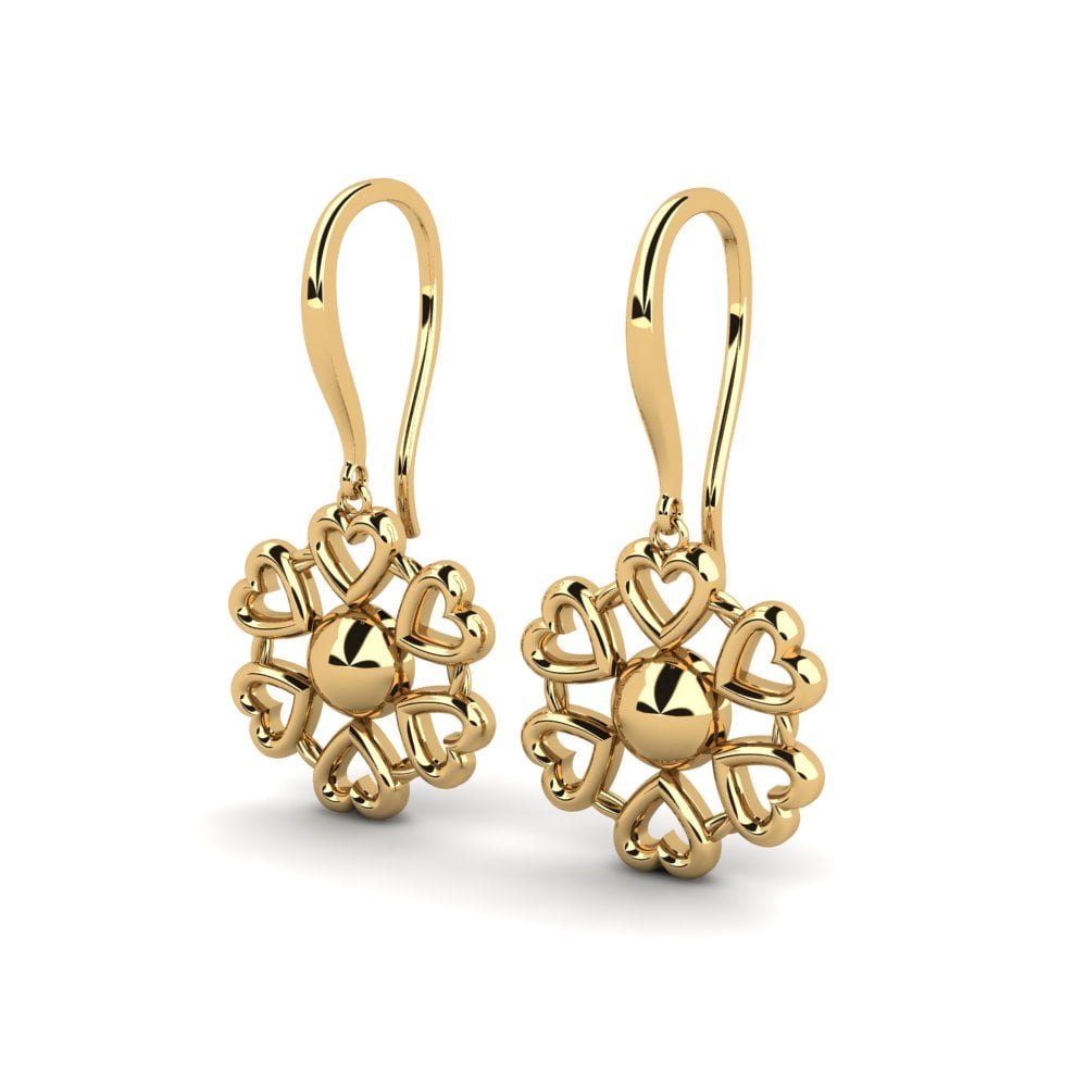 9k Oro Amarillo Pendientes Cumulus
