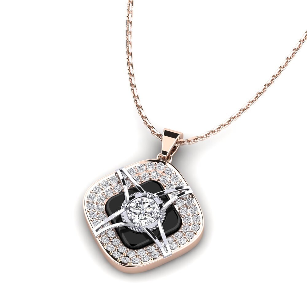14k Oro Rosa/Blanco Colgante de Mujer Cusson