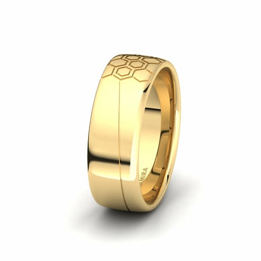 Men's Ring Cute Touch 8 mm 585 Yellow Gold