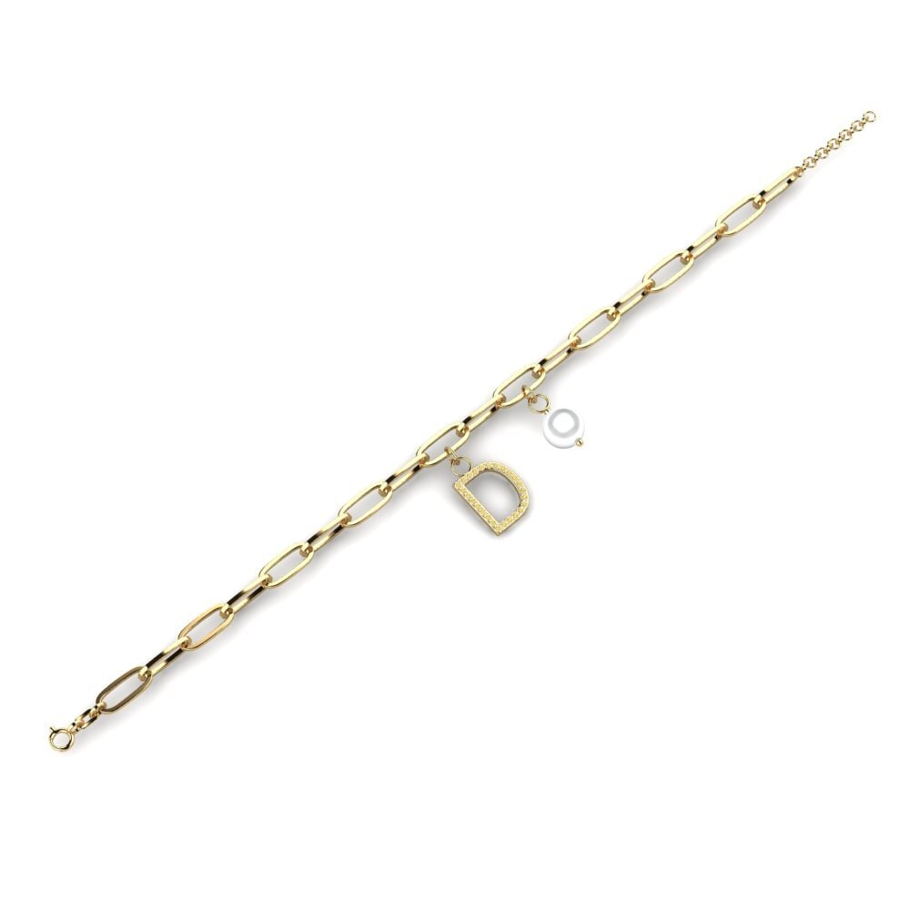 Yellow Diamond Paperclip Bracelet Cuvette - D