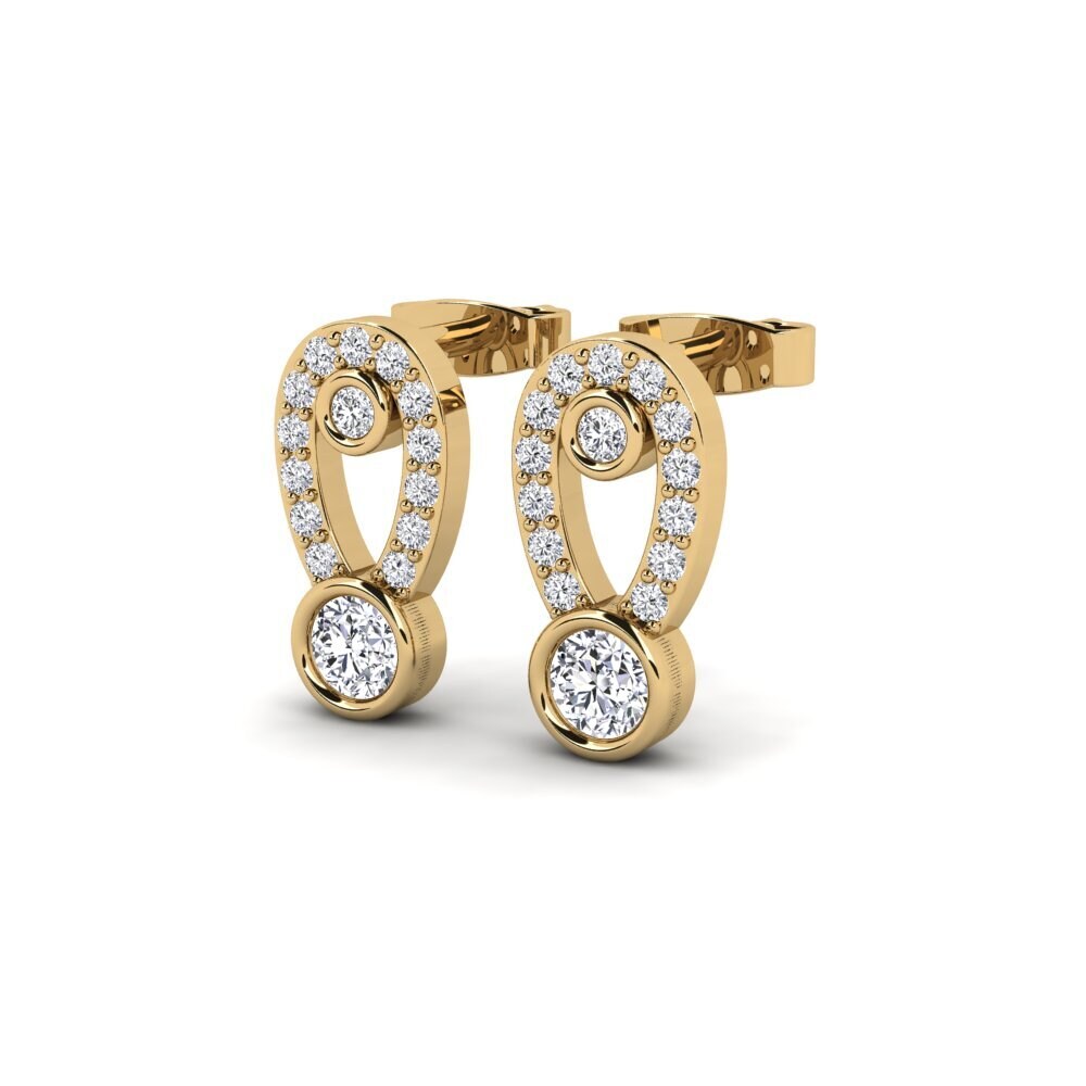 9ct Yellow Gold Lab Grown Diamond Women's Earring Cybduli