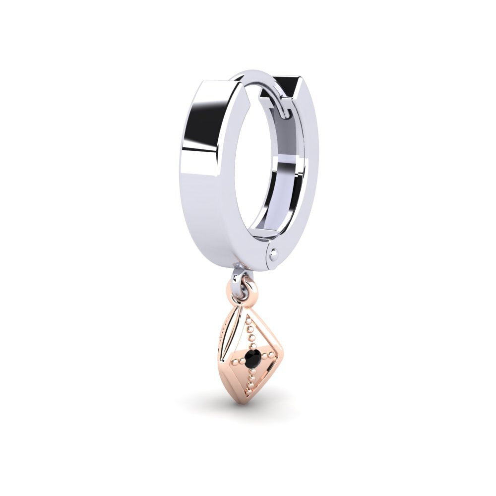 Ouro Rosa Branco 14K Ônix Negro Brinco masculino Cydnee