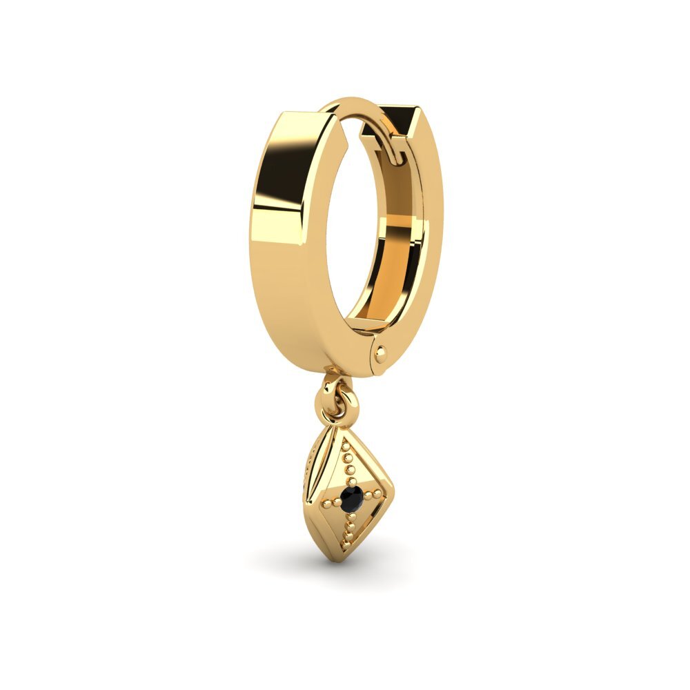 14k Oro Amarillo Ónix Negro Pendiente para hombre Cydnee