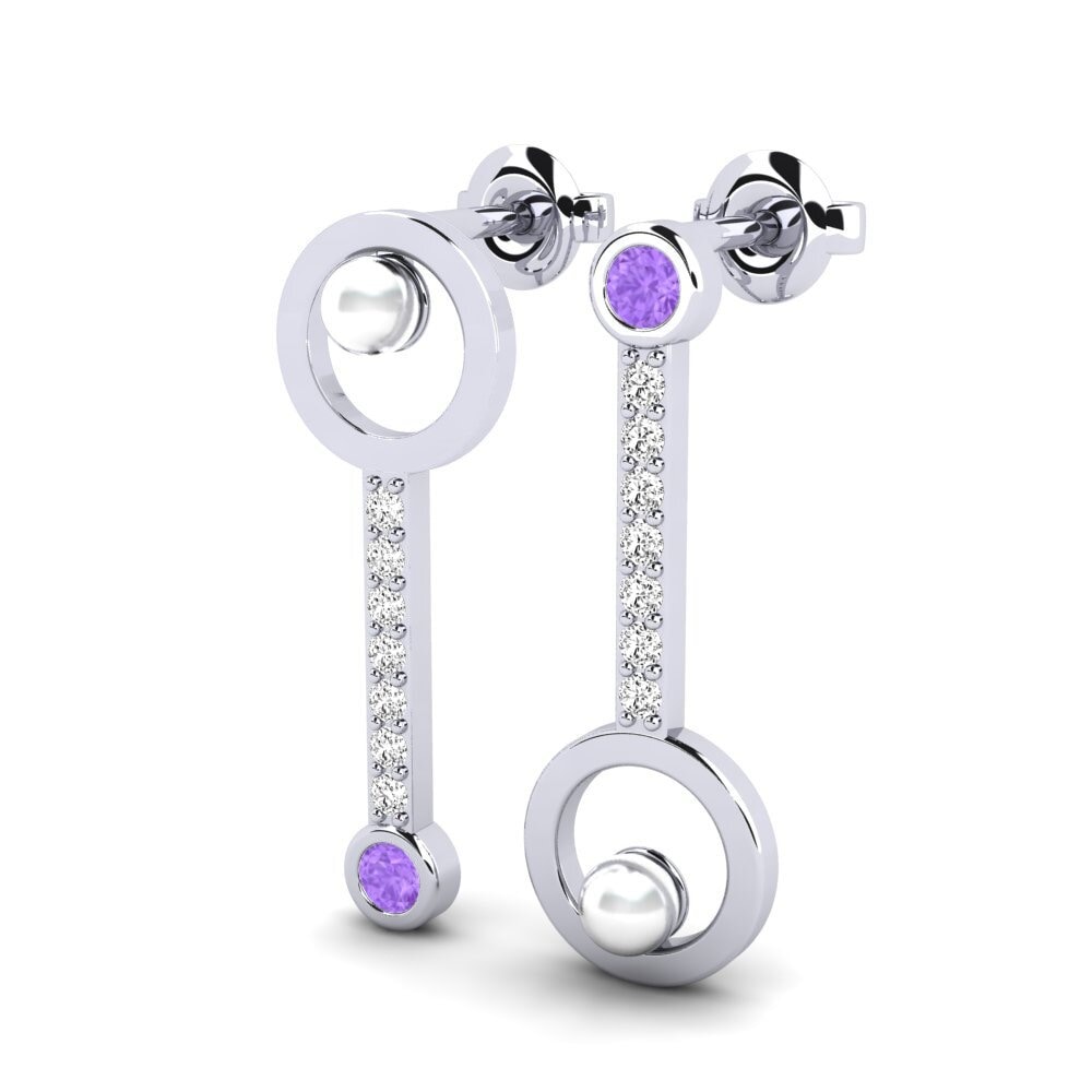 Weißgold 750 Amethyst Damen ohrring Cymeci