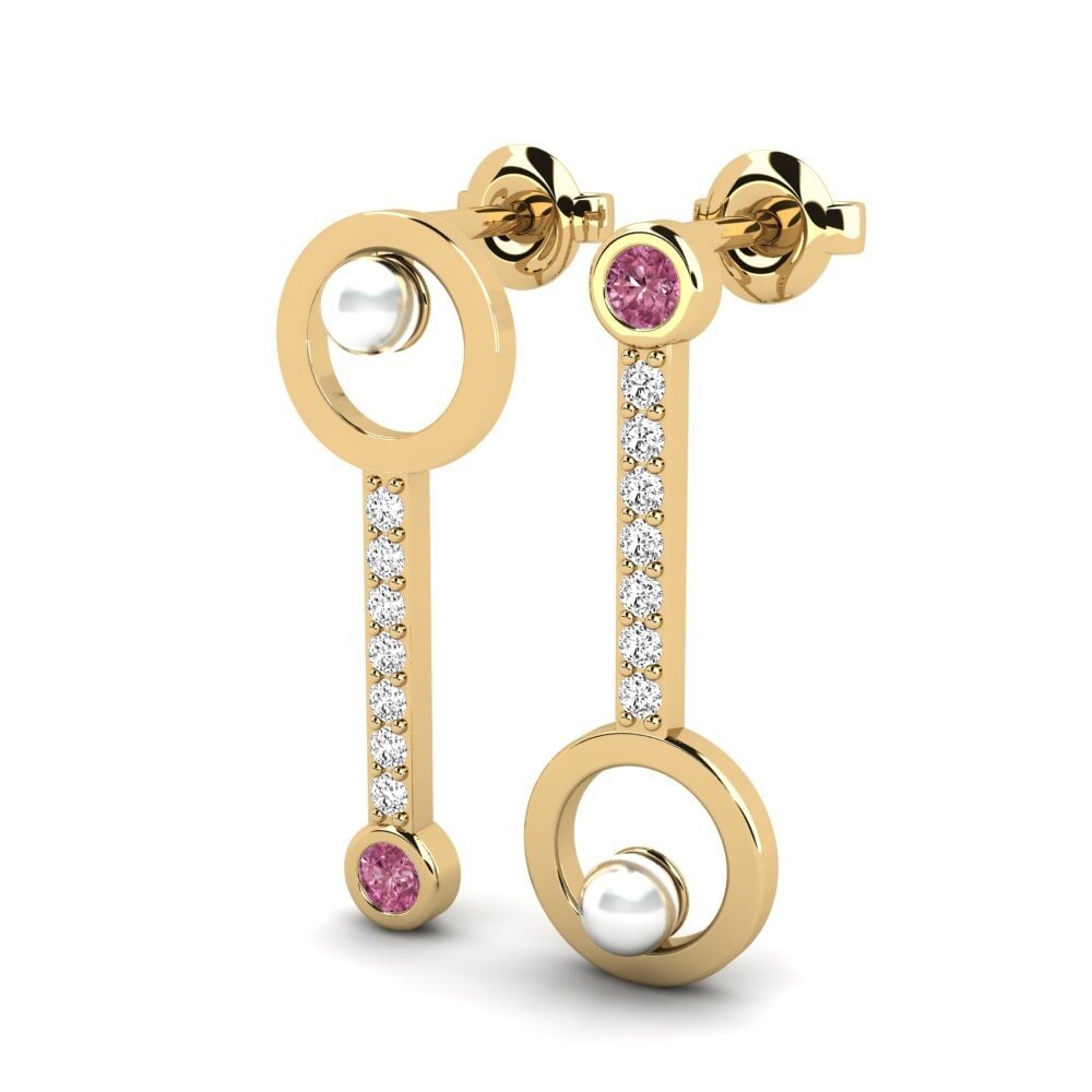Đá Rhodolite Bông tai nữ Cymeci