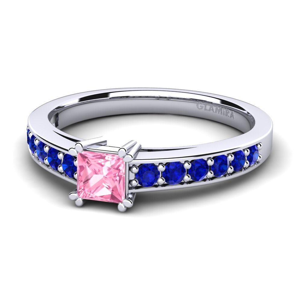 18ct White Gold Pink Sapphire Engagement Ring Cynthia 0.4 crt
