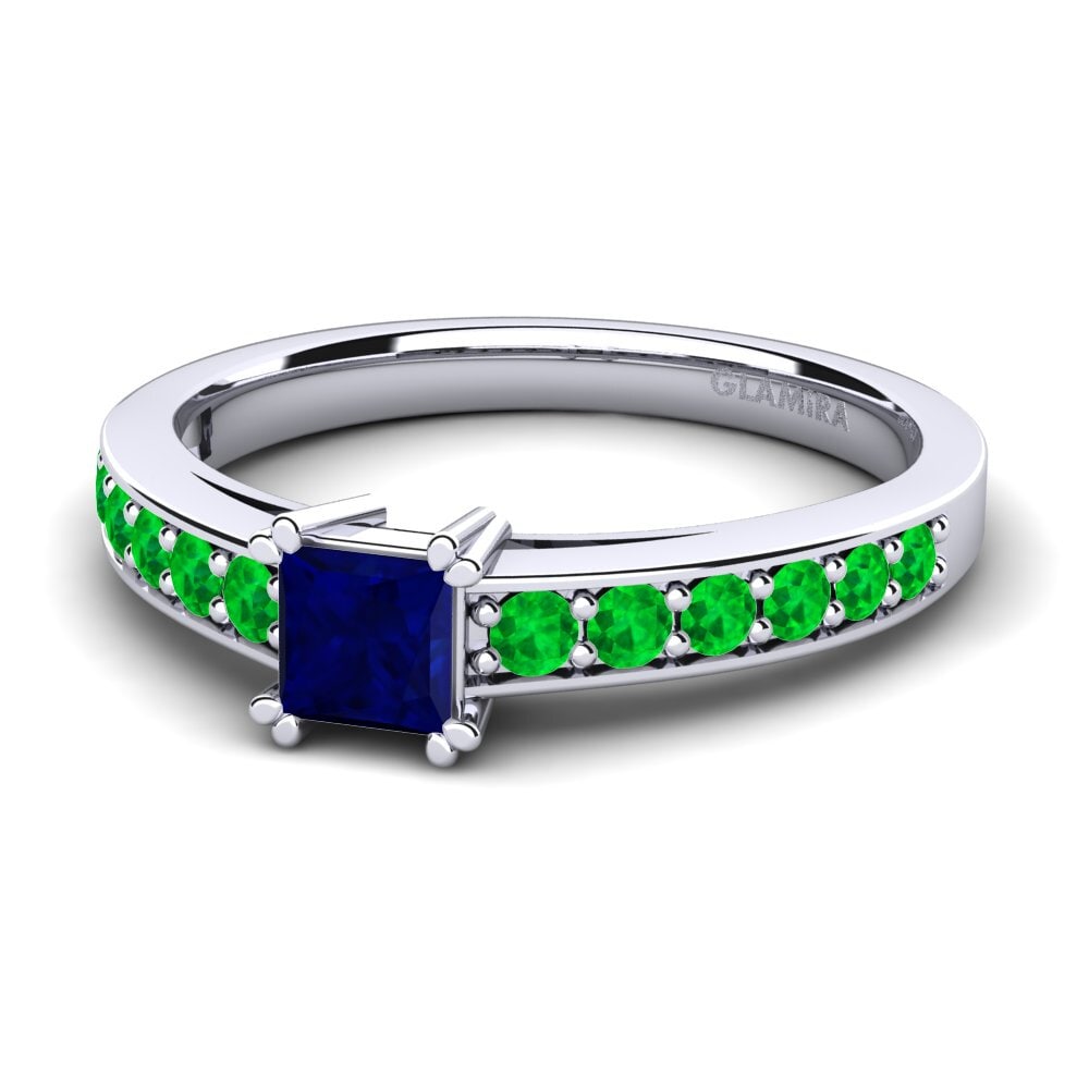 9ct White Gold Sapphire Engagement Ring Cynthia 0.4 crt