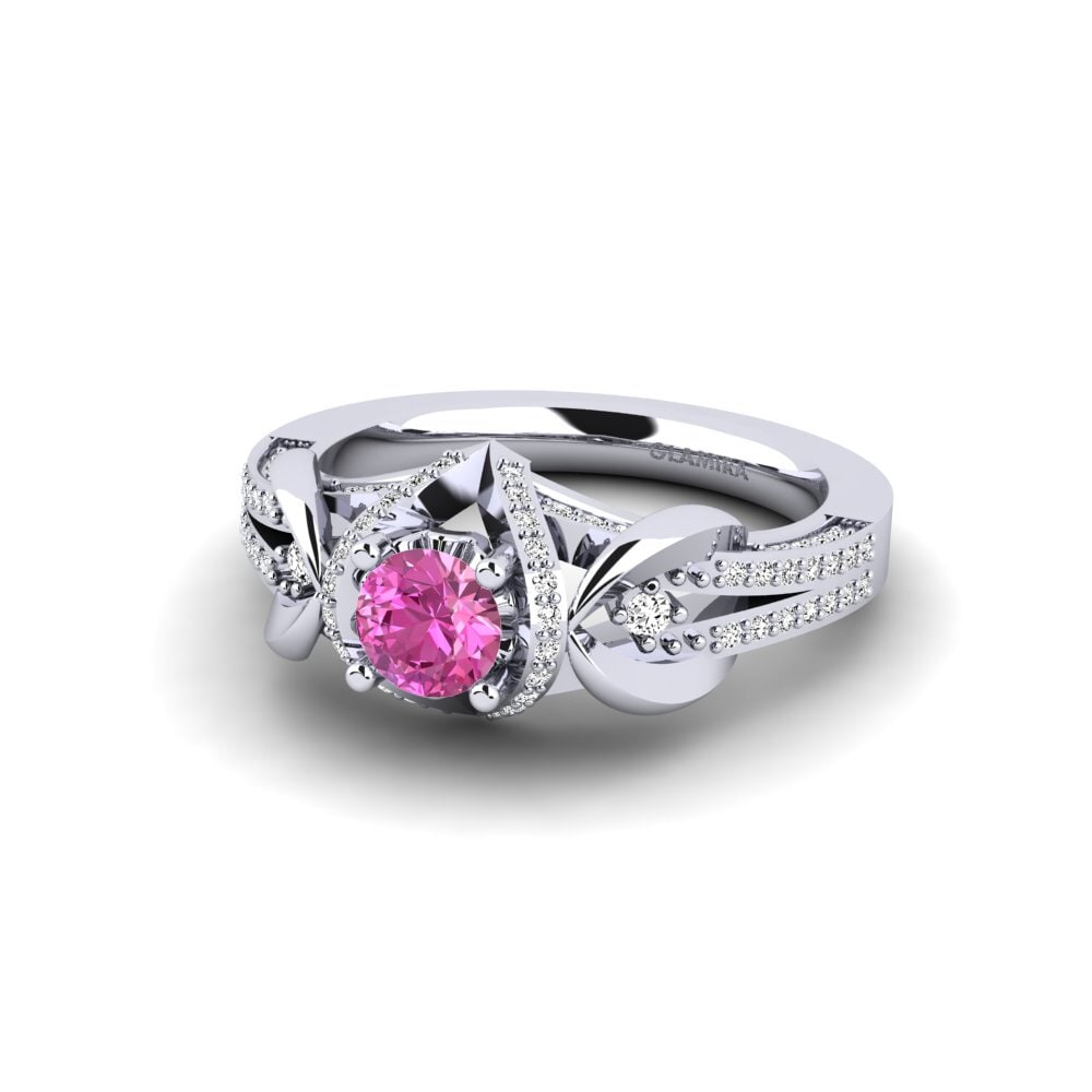 Topacio Rosa Set de Anillos Crinkly Anillo A