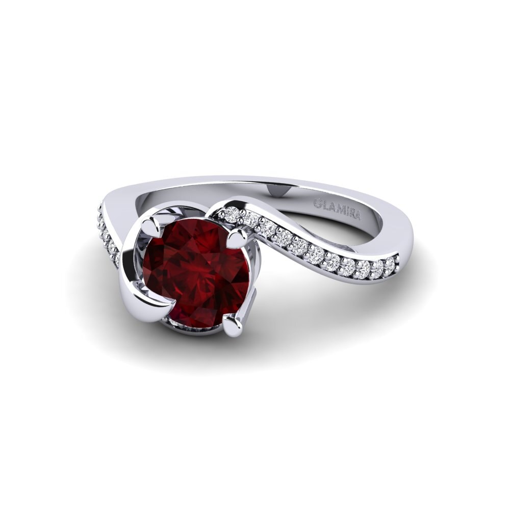 Garnet Bridal Set Sinuous Ring A
