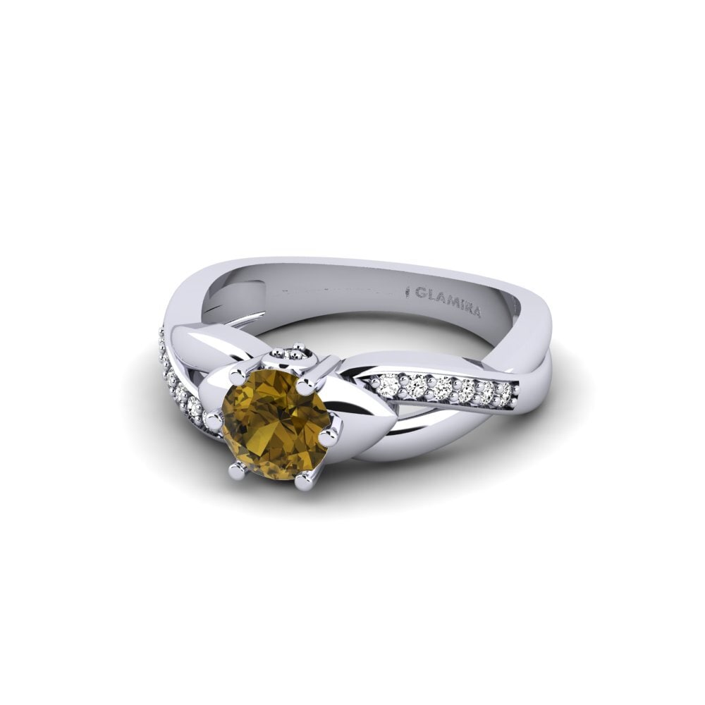 Brown Zircon Bridal Set Puffin Ring A