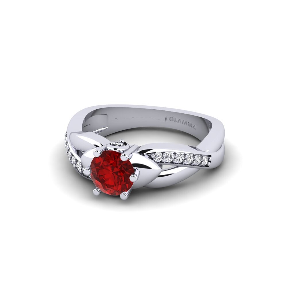 Ruby (Lab Created) Bridal Set Puffin Ring A