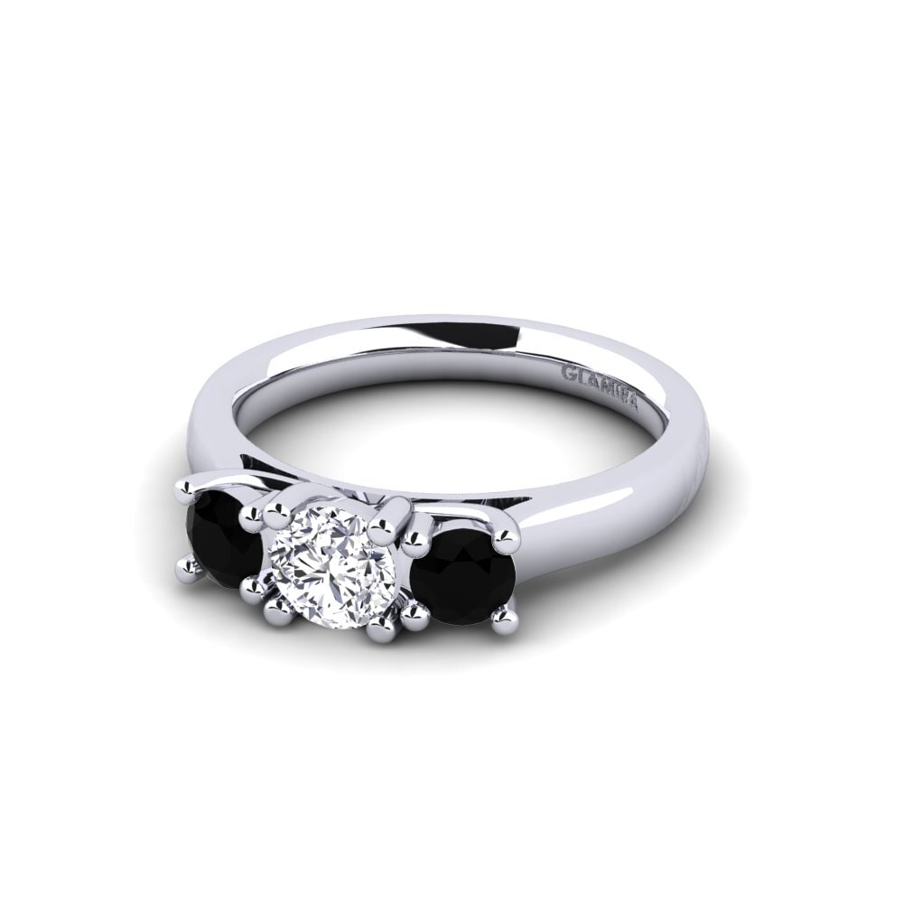 18k Oro Blanco Diamante Set de Anillos Lovebirds-Anillo A
