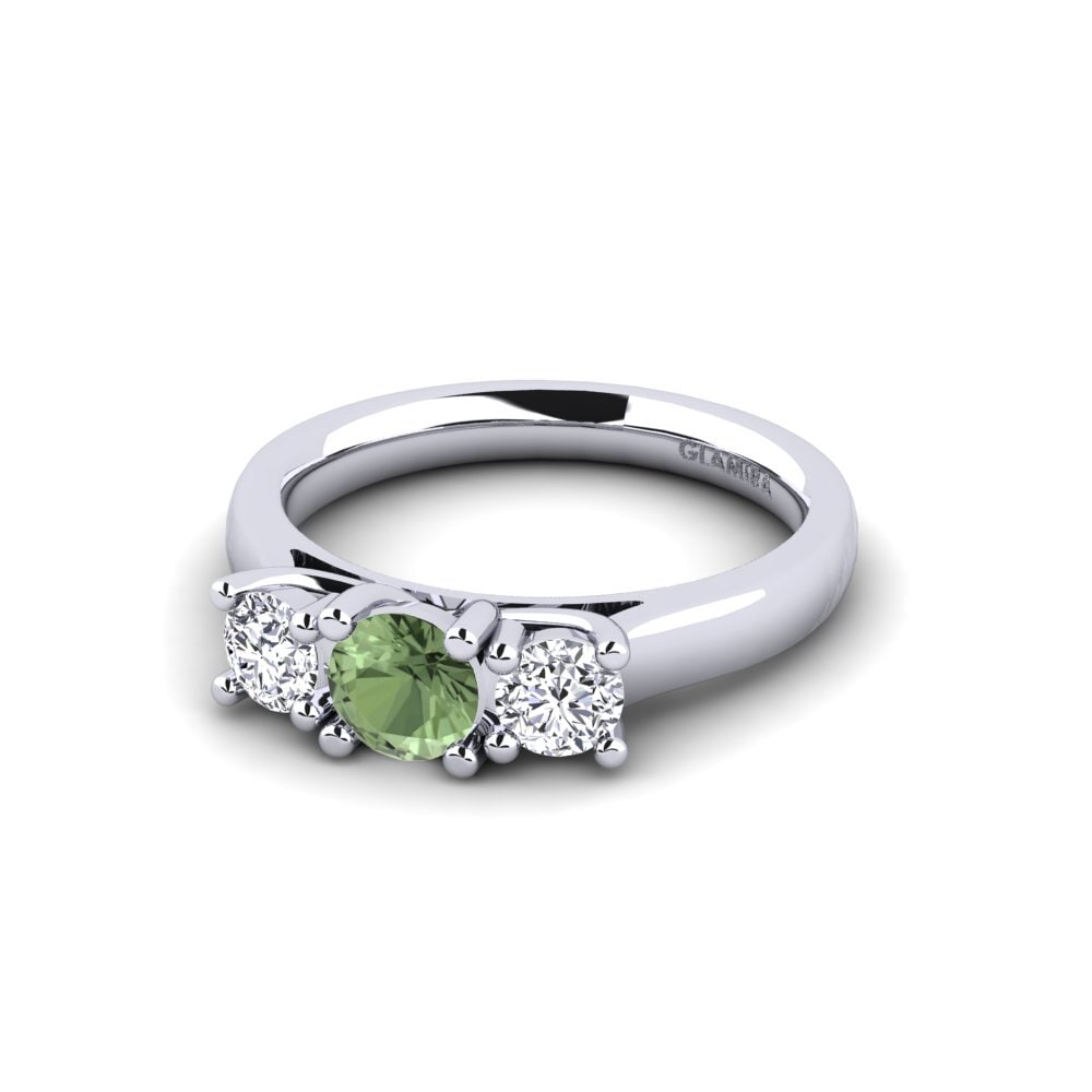 Green Sapphire Bridal Set Lovebirds Ring A