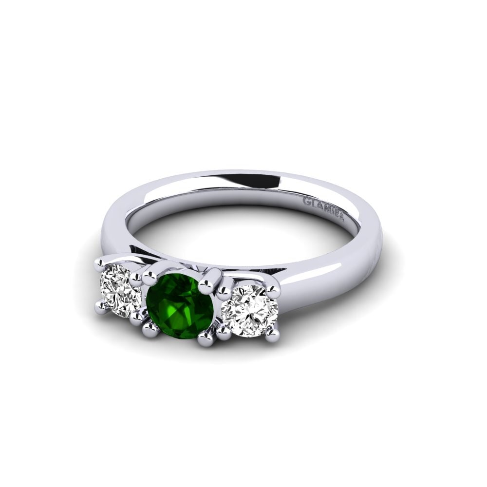 Green Tourmaline Bridal Set Lovebirds-Ring A