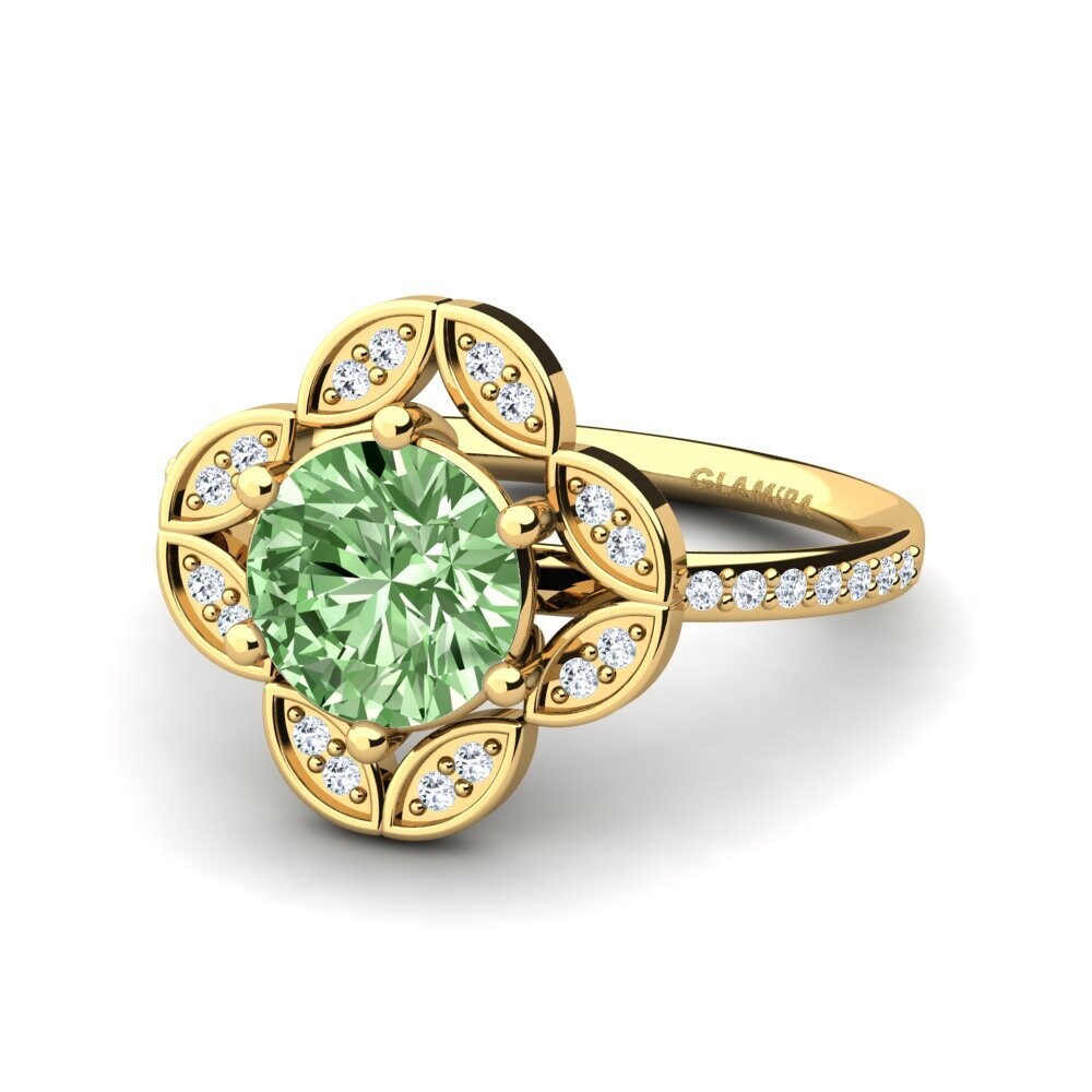 Diamante Verde Anillo Dabria