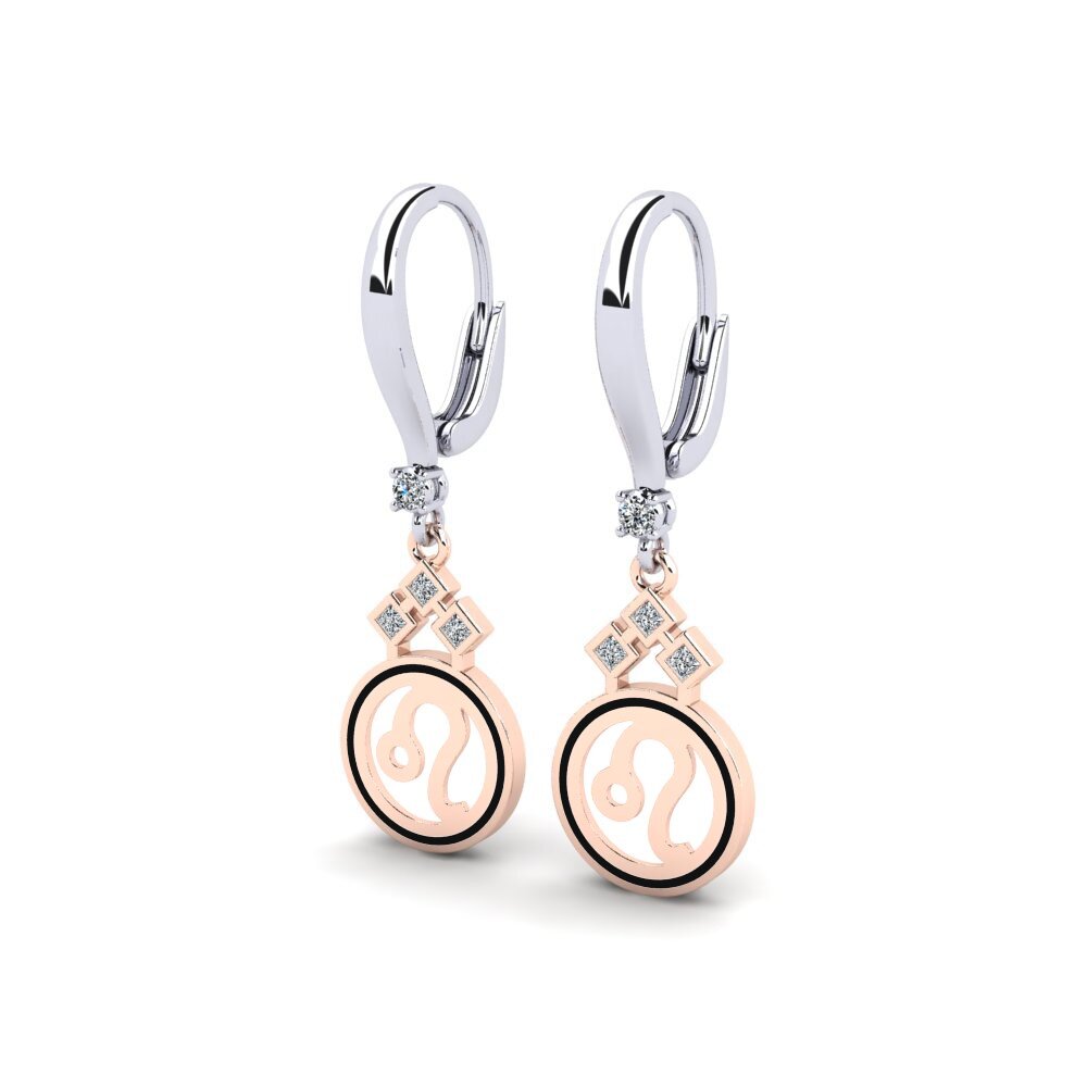 14k Oro Blanco & Rosa Pendiente de mujer Dacema - Leo