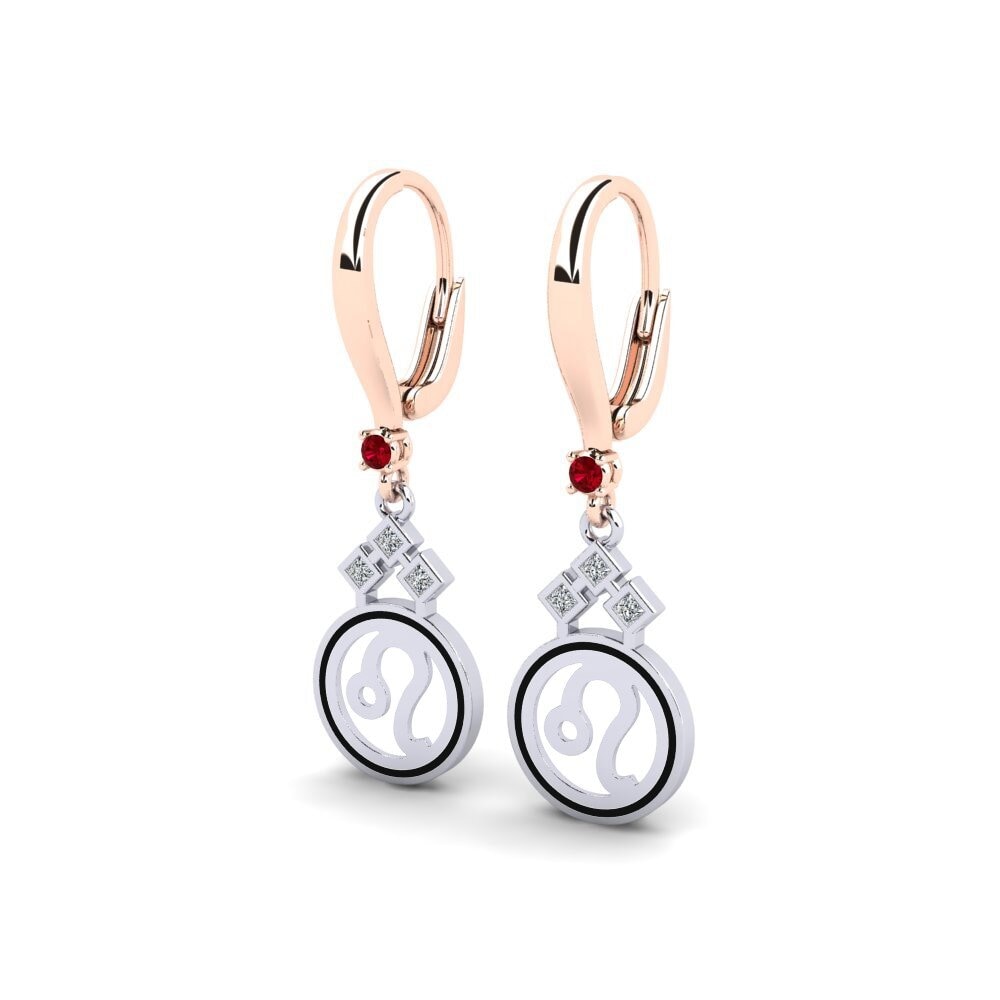 Zircone Rouge Boucle d'oreille femme Dacema - Leo
