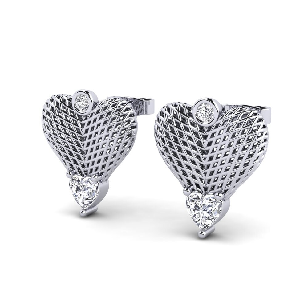 Boucles D’oreilles En Or Blanc 14k Avec Diamants De Labo 3 Carats – Création Sur Mesure, Clous Brillants
