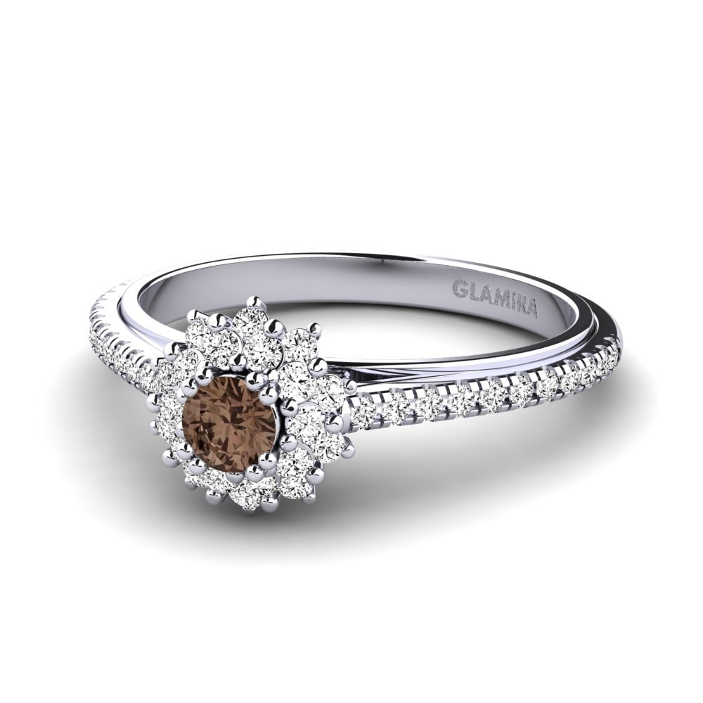 Cuarzo humo Anillo de compromiso Daffney 0.16 crt