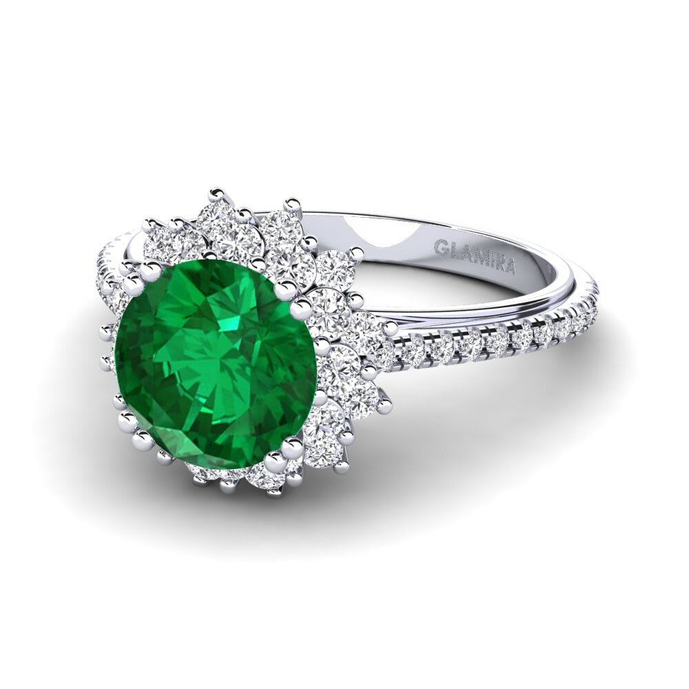 Esmeralda (creada en laboratorio) Anillo de compromiso Daffney 2.0 crt