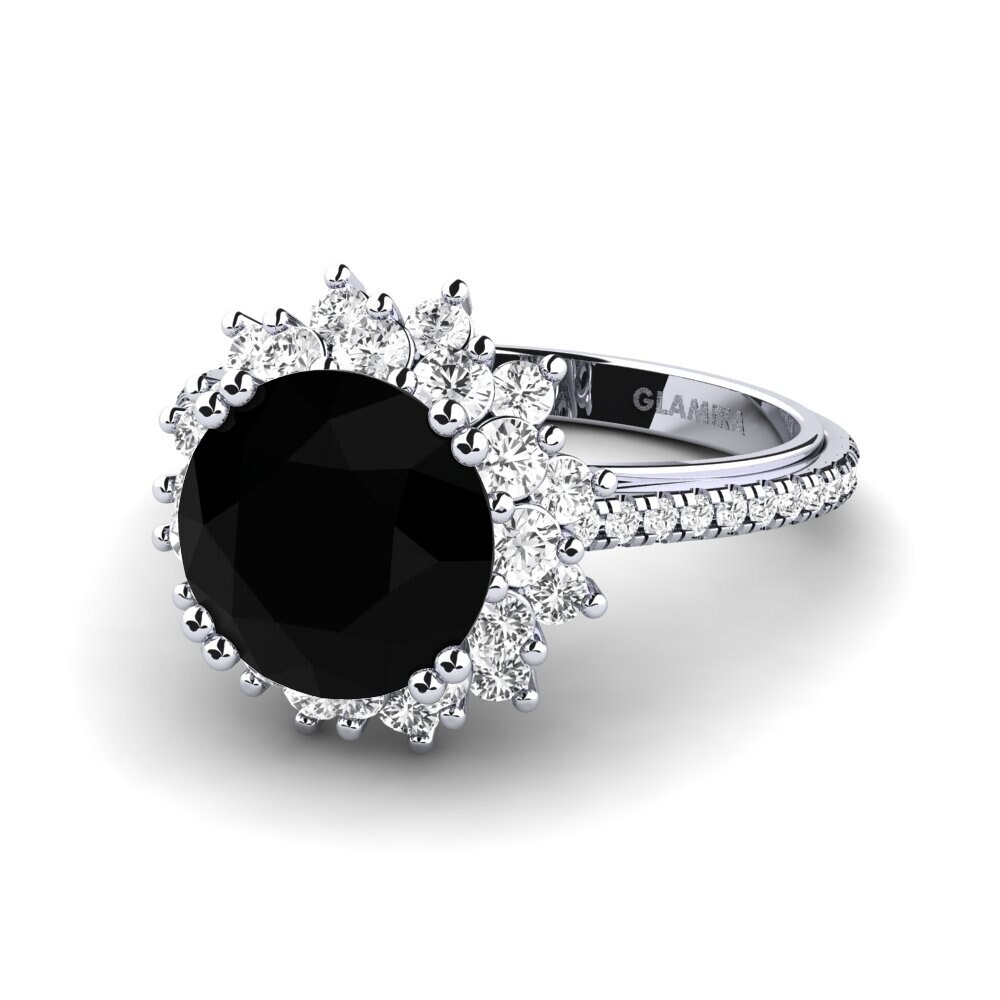 Black Sapphire Engagement Ring Daffney 3.0 crt
