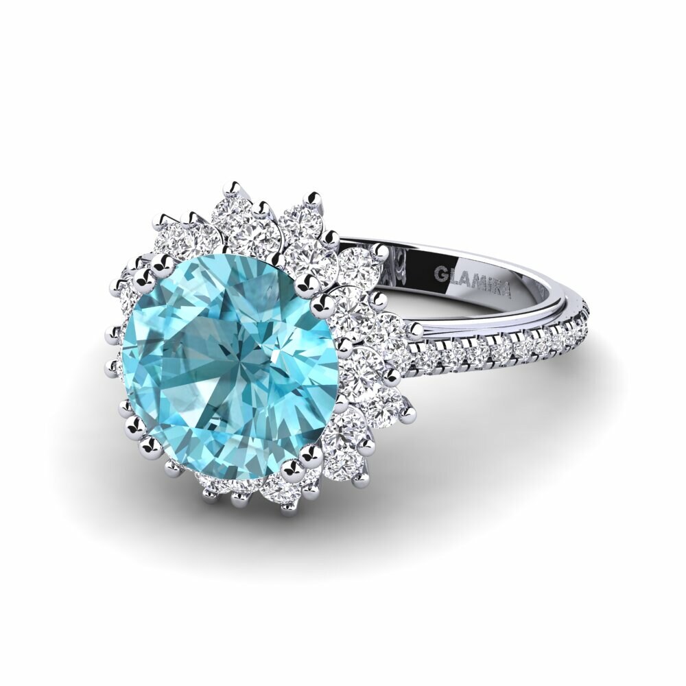 Bague de fiançailles Daffney 3.0 crt Zircon Bleu