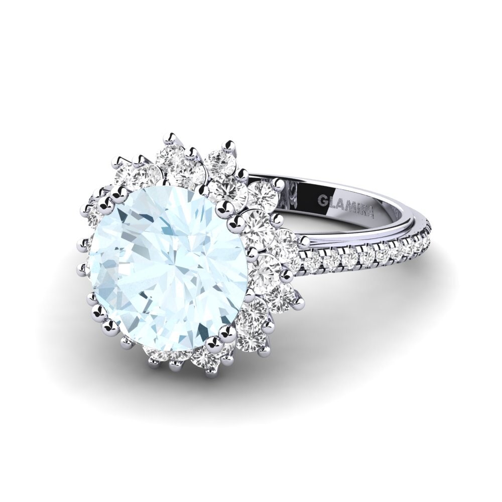 White Silver Engagement Ring Daffney 3.0 crt