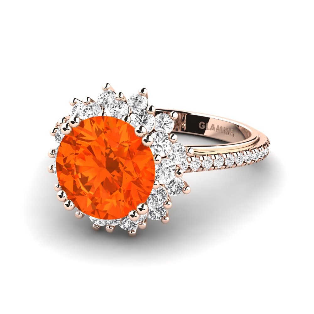 9k Rose Gold Fire-Opal Engagement Ring Daffney 3.0 crt
