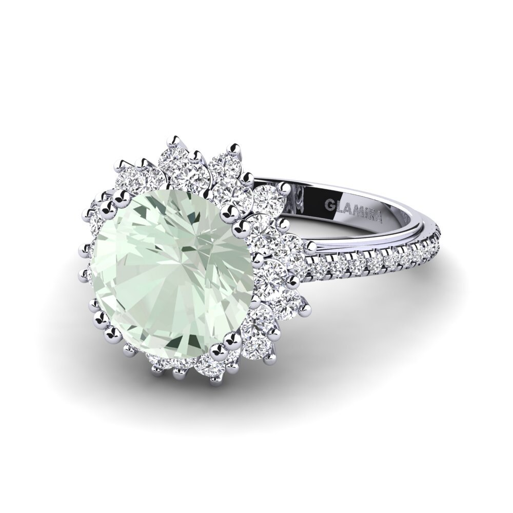 Green Amethyst Engagement Ring Daffney 3.0 crt