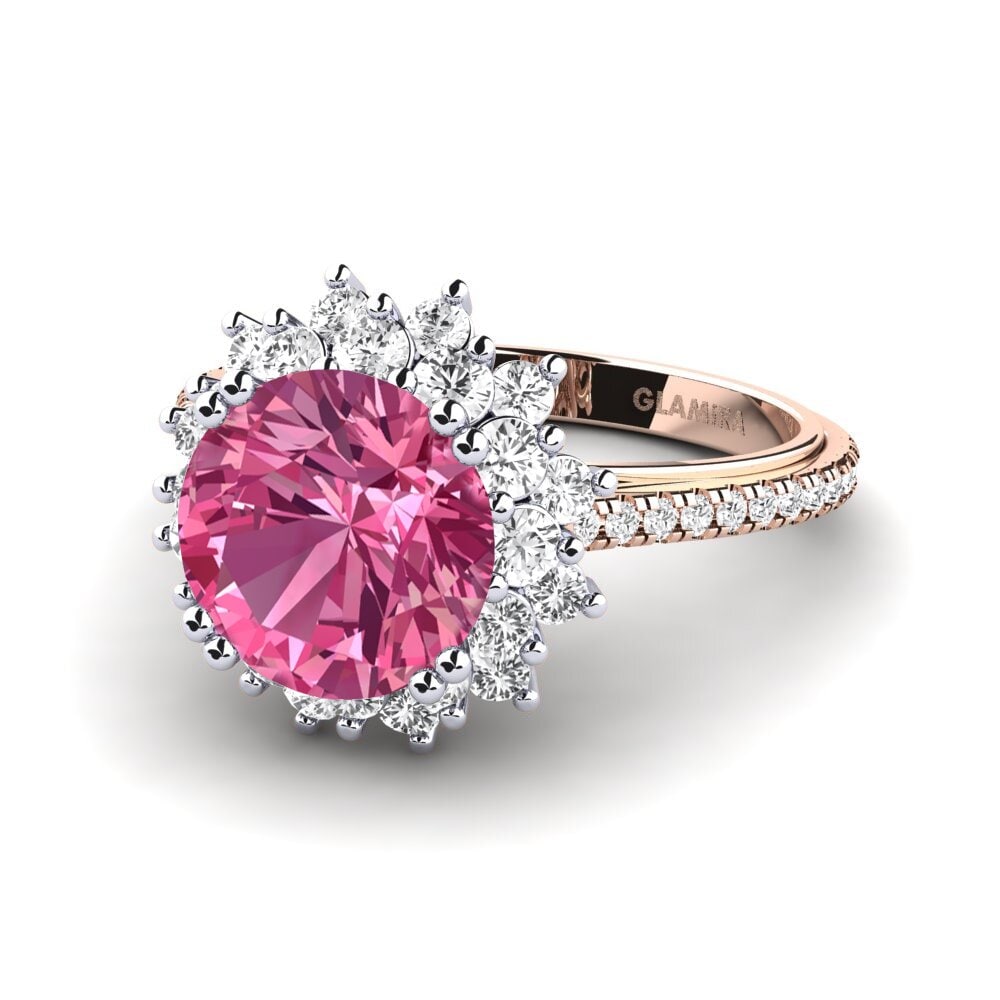 18ct Rose & White Gold Engagement Ring Daffney 3.0 crt